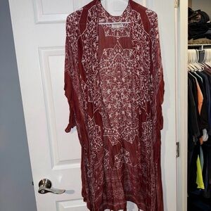Bohemian Red and White Kimono